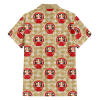 Japanese Daruma Doll Family Matching Off Shoulder Short Dress and Hawaiian Shirt Palaka With Seamless Bamboo Pattern LT14 - Polynesian Pride