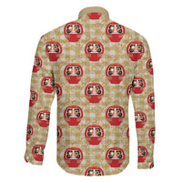 Japanese Daruma Doll Family Matching Off Shoulder Short Dress and Hawaiian Shirt Palaka With Seamless Bamboo Pattern LT14 - Polynesian Pride