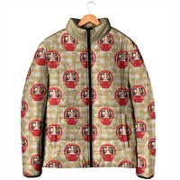 Japanese Daruma Doll Padded Jacket Palaka With Seamless Bamboo Pattern - Polynesian Pride