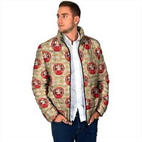Japanese Daruma Doll Padded Jacket Palaka With Seamless Bamboo Pattern - Polynesian Pride