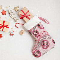 Japanese Daruma Doll Palaka Christmas Stocking Cherry Blossoms With Shell Lei LT14 - Polynesian Pride