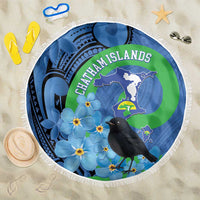 New Zealand Chatham Islands Beach Blanket Wharekauri Forget Me Not With Black Robin
