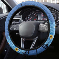 New Zealand Chatham Islands Steering Wheel Cover Wharekauri Forget Me Not With Black Robin