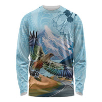 New Zealand South Island Long Sleeve Shirt Te Waipounamu Aoraki Kea Bird