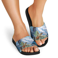 New Zealand South Island Slide Sandals Te Waipounamu Aoraki Kea Bird - Polynesian Pride