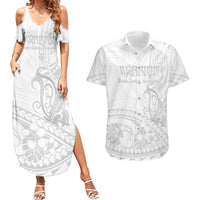 Polynesia Brain Cancer Awareness Couples Matching Summer Maxi Dress and Hawaiian Shirt In May We Wear Grey