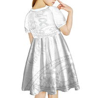 Polynesia Brain Cancer Awareness Kid Short Sleeve Dress In May We Wear Grey