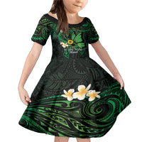 Polynesia Mental Health Awareness Family Matching Mermaid Dress and Hawaiian Shirt Green Ribbon Be Kind To Your Mind