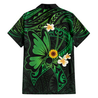 Polynesia Mental Health Awareness Family Matching Tank Maxi Dress and Hawaiian Shirt Green Ribbon Be Kind To Your Mind