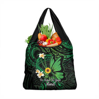 Polynesia Mental Health Awareness Grocery Bag Green Ribbon Be Kind To Your Mind