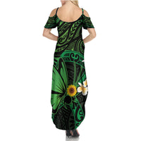 Polynesia Mental Health Awareness Summer Maxi Dress Green Ribbon Be Kind To Your Mind