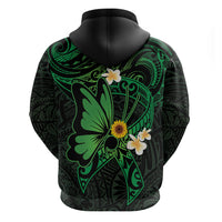 Polynesia Mental Health Awareness Zip Hoodie Green Ribbon Be Kind To Your Mind