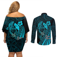 Polynesia World Ovarian Cancer Day Couples Matching Off Shoulder Short Dress and Long Sleeve Button Shirt You Matter Polynesian Women LT14 - Polynesian Pride