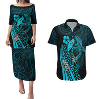 Polynesia World Ovarian Cancer Day Couples Matching Puletasi and Hawaiian Shirt You Matter Polynesian Women LT14 Teal - Polynesian Pride
