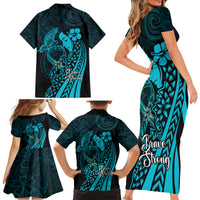 Polynesia World Ovarian Cancer Day Family Matching Short Sleeve Bodycon Dress and Hawaiian Shirt You Matter Polynesian Women