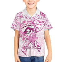 Polynesia Breast Cancer Awareness Hawaiian Shirt Pink Ribbon No One Fights Alone - White