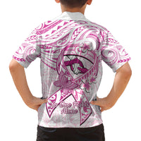 Polynesia Breast Cancer Awareness Hawaiian Shirt Pink Ribbon No One Fights Alone - White LT14 - Polynesian Pride