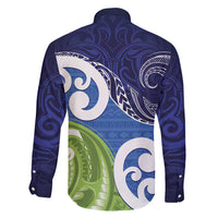 Southland New Zealand Family Matching Off Shoulder Short Dress and Hawaiian Shirt Maori Koru Flag Color LT14 - Polynesian Pride