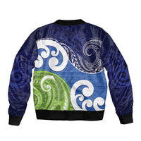 Southland New Zealand Sleeve Zip Bomber Jacket Maori Koru Flag Color LT14 - Polynesian Pride