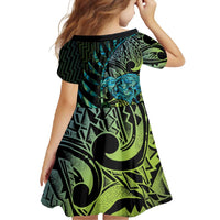 Southland Takehe Pounama Family Matching Short Sleeve Bodycon Dress and Hawaiian Shirt Aotearoa Poutama Paua Shell Fern LT14 - Polynesian Pride