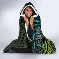 Southland Takehe Pounama Hooded Blanket Aotearoa Poutama Paua Shell Fern