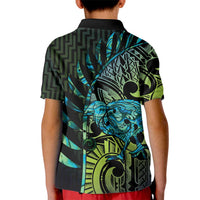 Southland Takehe Pounama Kid Polo Shirt Aotearoa Poutama Paua Shell Fern