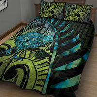 Southland Takehe Pounama Quilt Bed Set Aotearoa Poutama Paua Shell Fern