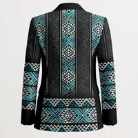 Paua Shell Taniko Pattern Aotearoa Blazer Niho Taniwha Mix Poutama - Polynesian Pride