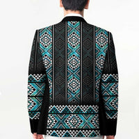 Paua Shell Taniko Pattern Aotearoa Blazer Niho Taniwha Mix Poutama - Polynesian Pride
