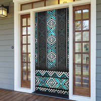 Paua Shell Taniko Pattern Aotearoa Door Cover Niho Taniwha Mix Poutama - Polynesian Pride