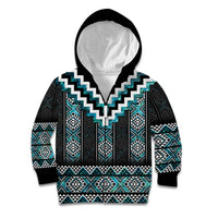 Paua Shell Taniko Pattern Aotearoa Kid Hoodie Niho Taniwha Mix Poutama