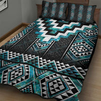 Paua Shell Taniko Pattern Aotearoa Quilt Bed Set Niho Taniwha Mix Poutama