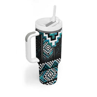 Paua Shell Taniko Pattern Aotearoa Tumbler With Handle Niho Taniwha Mix Poutama