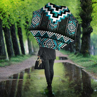 Paua Shell Taniko Pattern Aotearoa Umbrella Niho Taniwha Mix Poutama - Polynesian Pride