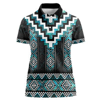 Paua Shell Taniko Pattern Aotearoa Women Polo Shirt Niho Taniwha Mix Poutama