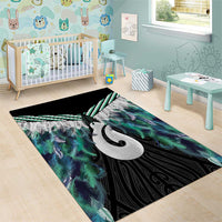 Aotearoa Korowai Motif Area Rug Hei Matau Poutama Maori Pattern