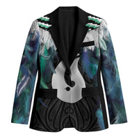 Aotearoa Korowai Motif Blazer Hei Matau Poutama Maori Pattern - Polynesian Pride