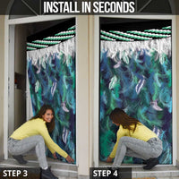 Aotearoa Korowai Motif Door Cover Hei Matau Poutama Maori Pattern - Polynesian Pride