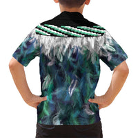 Aotearoa Korowai Motif Kid Hawaiian Shirt Hei Matau Poutama Maori Pattern