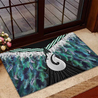 Aotearoa Korowai Motif Rubber Doormat Hei Matau Poutama Maori Pattern