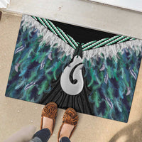 Aotearoa Korowai Motif Rubber Doormat Hei Matau Poutama Maori Pattern