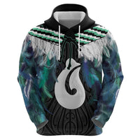 Aotearoa Korowai Motif Zip Hoodie Hei Matau Poutama Maori Pattern LT14 - Polynesian Pride