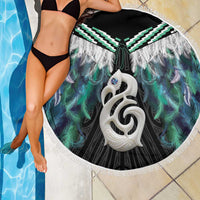 Aotearoa Korowai Motif Beach Blanket Hei Manaia Poutama Maori Pattern