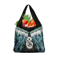 Aotearoa Korowai Motif Grocery Bag Hei Manaia Poutama Maori Pattern
