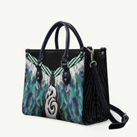 Aotearoa Korowai Motif Leather Bag Hei Manaia Poutama Maori Pattern - Polynesian Pride