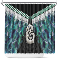 Aotearoa Korowai Motif Shower Curtain Hei Manaia Poutama Maori Pattern