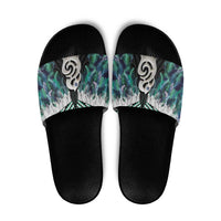 Aotearoa Korowai Motif Slide Sandals Hei Manaia Poutama Maori Pattern - Polynesian Pride