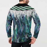 Aotearoa Korowai Motif Button Sweatshirt Maori Wheku Poutama