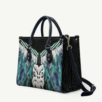 Aotearoa Korowai Motif Leather Bag Maori Wheku Poutama - Polynesian Pride