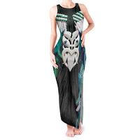 Aotearoa Korowai Motif Tank Maxi Dress Maori Wheku Poutama